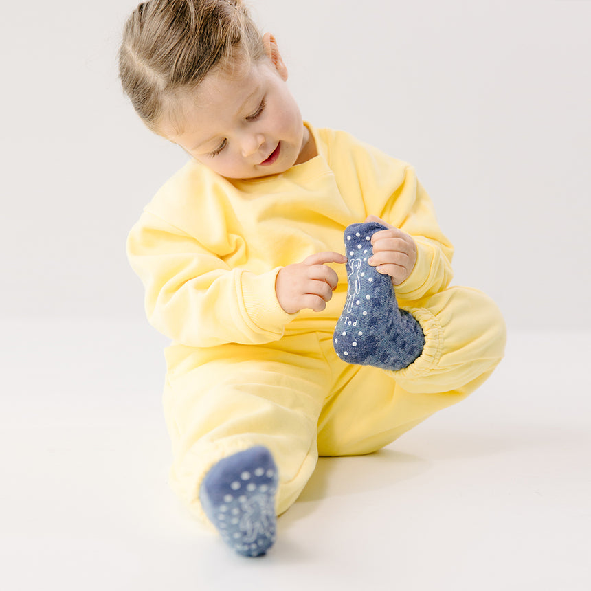 Periwinkle Check Merino Socks